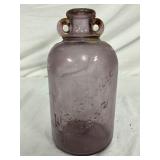Purple Stained White House Vinegar Jar with Embossed Text, 5×10 Inches