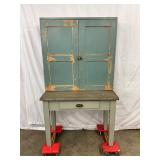 Two-Piece 38 1/2in by 66in Wood Postal Sorting Cabinet, Circa 1959