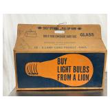 Vintage Lions Clubs Light Bulb Sale Cardboard Box