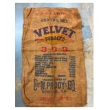 Velvet Tobacco Burlap Sack - Norflok, VA 