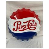 22-Inch Embossed Pepsi-Cola Bottle Cap Sign