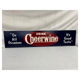Cheerwine Metal Advertising Sign, 48 x 11 1/2 Inches