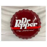 24-Inch Dr Pepper Decorative Metal Bottle Cap Sign