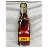 Embossed Royal Crown Cola Die-Cut Metal Advertising Sign