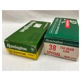 Two Boxes of Remington .38 Special Ammunition, 100 Rounds Total