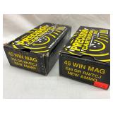 Two Boxes of Precision Cartridge 45 WIN MAG Ammo (100 Rounds Total)