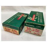 Two Boxes of Remington Ammunition: 30 Luger Metal Case and 30 Carbine Soft Point