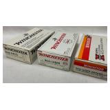 Three Boxes of Winchester 9mm Ammunition, Including Luger and NATO