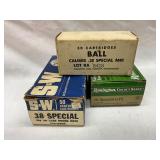 Three Boxes of .38 Special Ammunition, Combined 125 Rounds