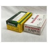Two Boxes of Ammunition: Remington .32 S&W Long and Winchester .25 Auto