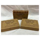 Three Boxes of 20 Caliber .30 M2 Ball Cartridges, Lot LC 42252