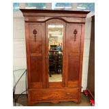 OAK ENGLISH WARDROBE W/ MIRROR