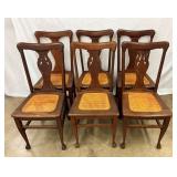 SET 6 MATCHING OAK CHAIR W/ CLAW FEET