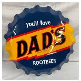 DADS ROOTBEER CAP SIGN
