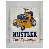 EMB. HUSTLER LAWN MOWER SIGN 