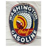 CONVEX WASHINGTON GASOLINE PUMP PLATE