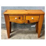 4FT. PINE TABLE W/ 2 DRAWERS