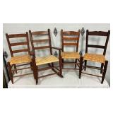 EARLY CANED BOTTOM ROCKERS AND CHAIRS