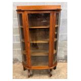 OAK CHINA W/ CURVED GLASS SIDES