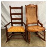 PRIM. ROCKER AND CANE BOTTOM ROCKER