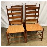 MATHING SET 4 EARLY LADDER BACK CHAIRS