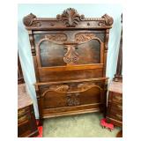 ORNATE WALNUT BED