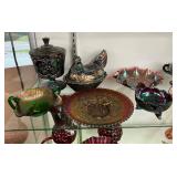 VARIOUS PIECES OF CARNIVAL GLASS