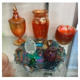 VARIOUS PCS. CARNIVAL GLASSWARE