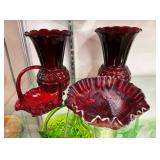 RUBY RED CARNIVAL GLASS