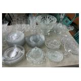 VINTAGE CUT GLASS, COVERED DISHES, MORE