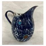 EARLY ENAMEL COBALT PITCHER