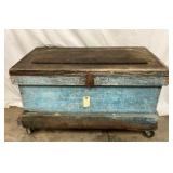 LARGE PRIM TOOL BOX OLD BLUE PAINT