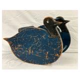 EARLY WOODEN DUCK ROCKER OLD BLUE PAINT