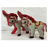 PAIR VINTAGE TOY DONKEYS 8X9