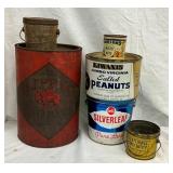 COLLECTION VARIOUS PEANUT CANS/TINS