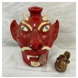RED ALBERT HODGE FACE JUG, STEVENS MINI