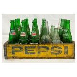 PESPI CRATE W/ VARIOUS BOTTLES