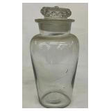 EARLY DRUG STORE JAR W/ LID