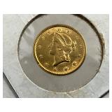 1852 US $1 Gold Liberty