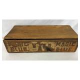 EARLY WOODEN MAGIC BLUE ADV. BOX