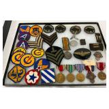 33 WW2 Era Medals, Patches, and Insignia