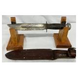 Marbles Hunting Knife with 11in Blade and Leather Sheath