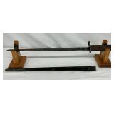 22-Inch Bayonet Knife with Wooden Handle and Sheath
