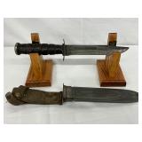 WWII-Era 12-Inch Ka-Bar Knife With Sheath