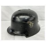 German WWII Steel Helmet with Leather Liner and Decals