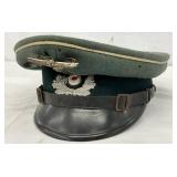 German WWII Officer’s Visor Hat with Eagle Insignia