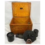 U.S. Navy BU. OF ORD. Mark LXXIV Mod 1 Telescope With Wood Storage Box