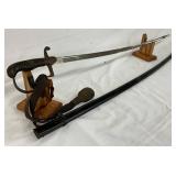 40-Inch German Officer Sword with Scabbard and Portepee, WW2 Era
