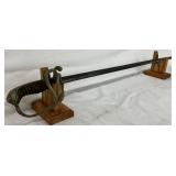 37-Inch War Sword with Wire-Wrapped Grip and Steel Guard