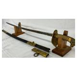 Imperial Germany 35-Inch Naval Officer’s Sword with Lion-Head Pommel and Scabbard